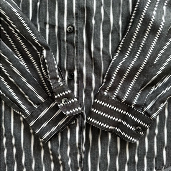 Foxcroft For Appleseeds Womens 18W Shaped Wrinkle Free Striped Long Sleeve Shirt - Picture 4 of 9